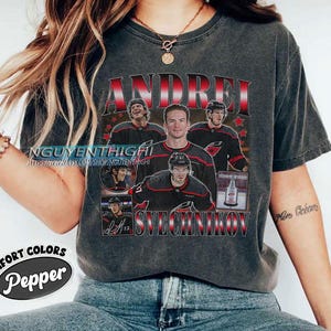Comfort Colors® Andrei Svechnikov Hockey T-shirt, Carolina Hurricanes Hockey T-shirt, 90s Vintage Hockey Shirt, Hockey Gift For Fan image 2
