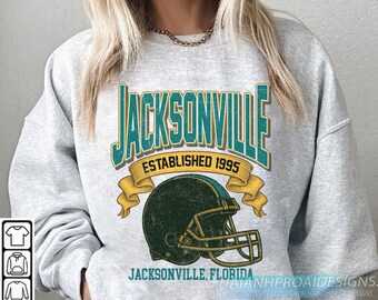 Jacksonville Football 1995 Vintage Sweatshirt, Retro Sports Helmet Crewneck, Classic Florida Pride Fan Sweater, Game Day Gift Shirt