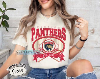 Comfort Colors® Florida Panthers Hockey T-shirt, Custom Vintage Graphic Tee, Florida Hockey Gift For Fan