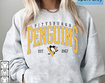 Vintage 90s Pittsburgh Penguins Hockey Sweatshirt, Pittsburgh Penguins Shirt, Pittsburgh Penguins Hoodie,Pittsburgh Hockey Gift