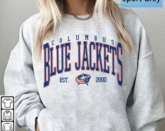 Columbus Blue Jackets Sweatshirt, Vintage Blue Jackets Hockey Shirt, NHL Sports Tee, Retro Game Day Fan Gift Unisex