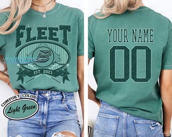 Comfort Colors® Two- Sided Boston Freet T-shirt, Personalized Name & Number, Vintage Style Women T-Shirt, Gift For Fan Hockey