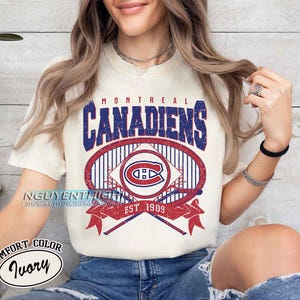Comfort Colors® Montreal Canadiens Hockey T-shirt, Custom Vintage Graphic Tee, Montreal Hockey Gift For Fan