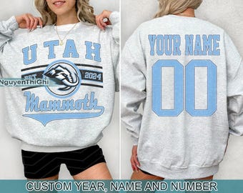 Vintage Utah Mammoth Ice Hockey Crewneck Sweatshirt, Custom Hockey Sweatshirt, Gifts for Utah fans , Unisex , Tee ,Trending