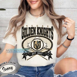 Comfort Colors® Vegas Golden Knights Hockey T-shirt, Custom Vintage Graphic Tee, Vegas Golden Hockey Gift For Fan
