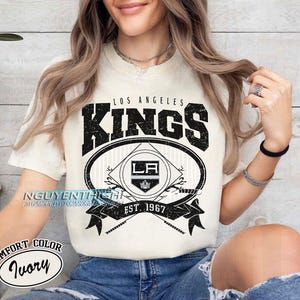 Comfort Colors® Los Angeles Kings Hockey Sweatshirt, Custom Vintage Graphic Tee, Los Angeles Hockey Gift For Fan