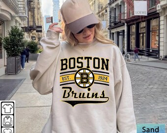 Boston Bruin Sweatshirt, Vintage Boston hockey shirt, Boston Hockey Crewneck, Bruins Hockey sweater, Hockey Fan gift