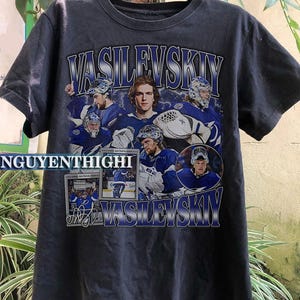 Vasilevskiy Shirt Vintage Tampa Bay Lightning NHL Hockey Design Retro Bootleg Gift Classic Graphic Tee Unisex T-Shirt Limited Edition
