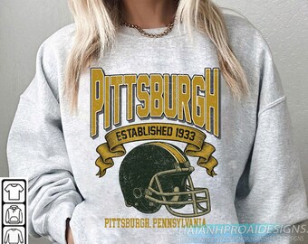 Pittsburgh Football 1933 Vintage Sweatshirt, Retro Sports Helmet Crewneck, Classic Pittsburgh Pride Fan Sweater, Game Day Gift Shirt