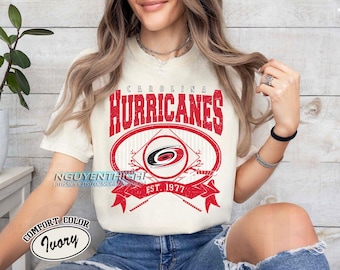 Comfort Colors® Carolina Hurricanes Hockey T-shirt, Custom Vintage Graphic Tee, Carolina Hockey Gift For Fan