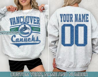 Vancouver Canucks Sweatshirt, Vintage Vancouver Hockey Crewneck, Retro Vancouver Hockey Shirt, Retro Vancouver Canucks Sweater , Hockey Fan