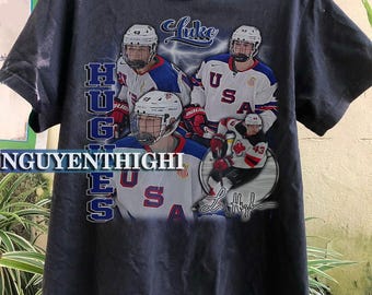 Luke Hughes Shirt Ice Hockey American Professional Hockey Championship Sport Vintage Botleg 90S Sweatshirt Graphic Tee Gift Fans