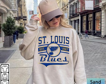 St. Louis Blues Hockey Sweatshirt,Vintage Graphic Tee,Hockey Gift For Fan, Sweat-Tshirt,Retro Hoodie