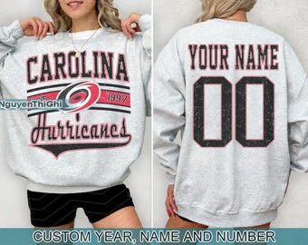 Carolina Hurricane Sweatshirt, Vintage Style Carolina Hockey Crewneck, Retro Carolina Hockey Shirt, Retro Carolina Hurricane Ice Hockey