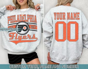 Philadelphia Flyers Sweatshirt, Vintage Style Philadelphia Hockey Crewneck, Retro Philadelphia Hockey Shirt, Philadelphia Ice Hockey Sweater