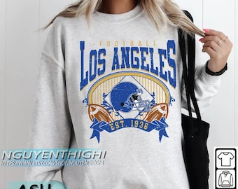 Vintage Los Angeles Football Sweatshirt, Retro Game Day Crewneck Pullover, Unisex Sports Fan Shirt, Classic Hollywood Apparel Gift