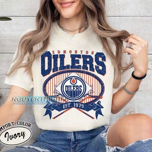 Comfort Colors® Edmonton Oilers Hockey T-shirt, Custom Vintage Graphic Tee, Edmonton Hockey Gift For Fan