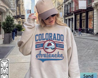 Vintage 90s Colorado Avalanche Hockey Sweatshirt, Retro Avalanche Ice Hockey Team Crewneck, Colorado Avalanche Shirt, Colorado hockey Fan