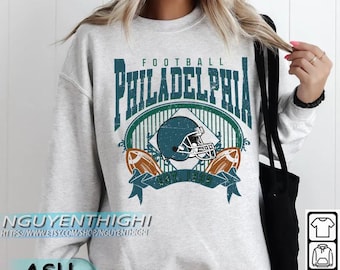 Vintage Philadelphia Football Sweatshirt, Retro Game Day Crewneck Pullover, Unisex Sports Fan Shirt, Classic Brotherly Love Apparel Gift