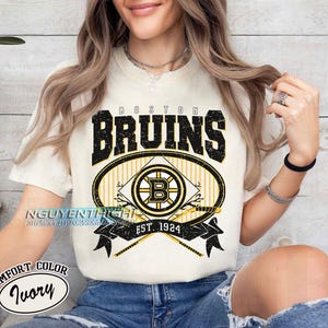 Comfort Colors® Boston Bruins Hockey T-shirt, Custom Vintage Graphic Tee, Boston Hockey Gift For Fan