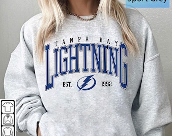 Vintage style Tampa Bay Lightning Sweatshirt, Retro Tampa Bay tee, Lightning Hockey Fan shirt, Tampa BayCrewneck, Lightning hockey shirt