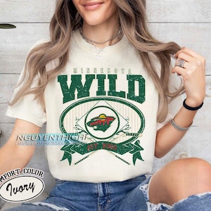 Comfort Colors® Minnesota Wild Hockey T-shirt, Custom Vintage Graphic Tee, Minnesota Hockey Gift For Fan
