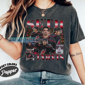 Comfort Colors® Seth Jarvis Hockey T-shirt, Carolina Hurricanes Hockey T-shirt, 90s Vintage Hockey Shirt, Hockey Gift For Fan image 2