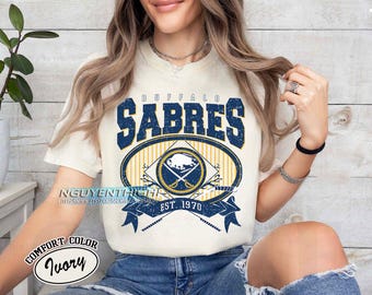 Comfort Colors® Buffalo Sabres Hockey T-shirt, Custom Vintage Graphic Tee, Buffalo Hockey Gift For Fan