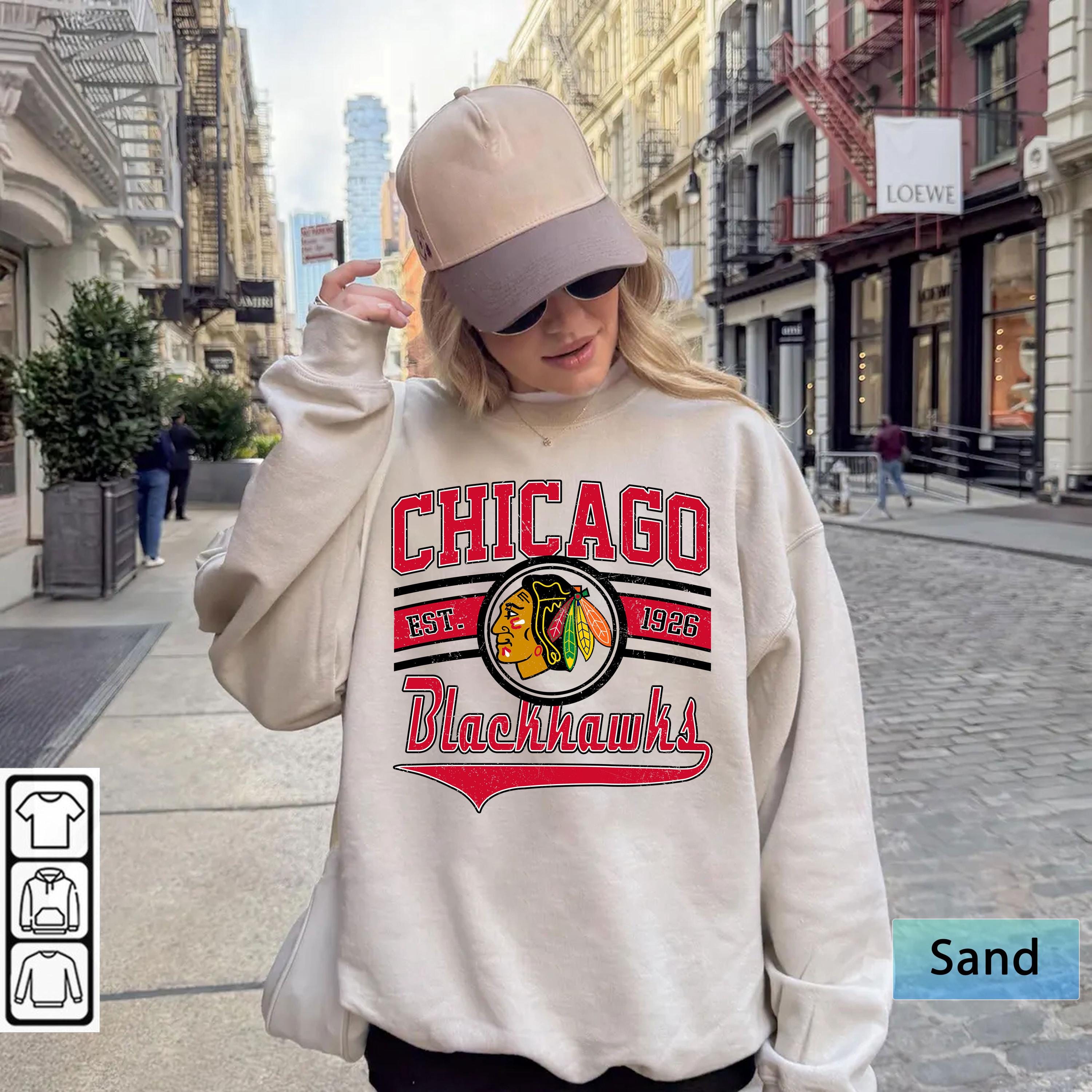 Chicago Blackhawk Sweatshirt, Vintage Chicago Hockey Shirt 