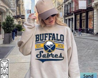 90s Buffalo Sabres Sweatshirt, Vintage Style Buffalo Hockey Crewneck, Retro Buffalo Hockey Shirt, Retro Buffalo Ice Hockey Sweater