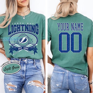 Personalized Comfort Colors® Tampa Bay Lightning T-Shirt | Comfort Colors T-Shirt for Hockey Fans | Custom Number | Retro Team Shirt
