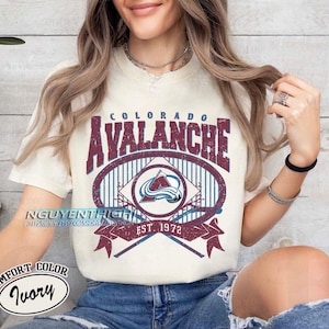 Comfort Colors® Colorado Avalanche Hockey T-shirt, Custom Vintage Graphic Tee, Colorado Hockey Gift For Fan