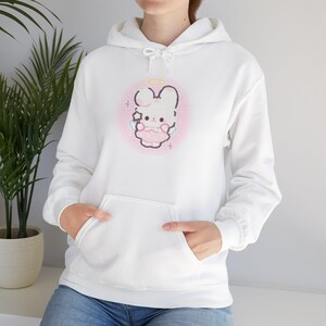 Kawaii Angelic Hoodie, Cute Sweatshirt for Teens, Gift for Best Friends, Cozy Fashion for All Occasions, Pastel Cartoon Sweatshirt
