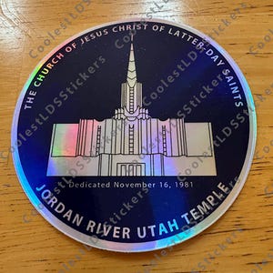 Adesivo holográfico SUD do Templo do Rio Jordão