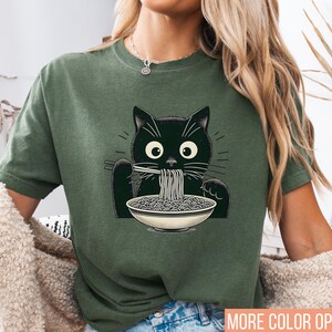 Noodle Cat Shirt, Comfort Colors Cat T-shirt, Ramen Cat shirt, Cat Lover Shirt, Kawaii shirt, Cat Lover Gift, Foodie Lover Shirts, Cat Tee