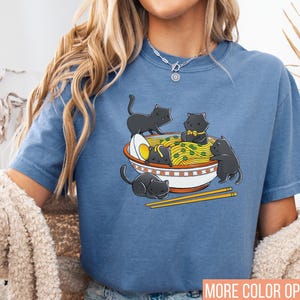 Noodle Cat Shirt, Comfort Colors Cat T-shirt, Ramen Cat shirt, Cat Lover Shirt, Kawaii shirt, Cat Lover Gift, Foodie Lover Shirts, Cat Tee