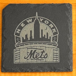 MLB Slate Coasters for METS Fans! The coasters come in sets of 6, available in either 4&quot;x4&quot; square or round|