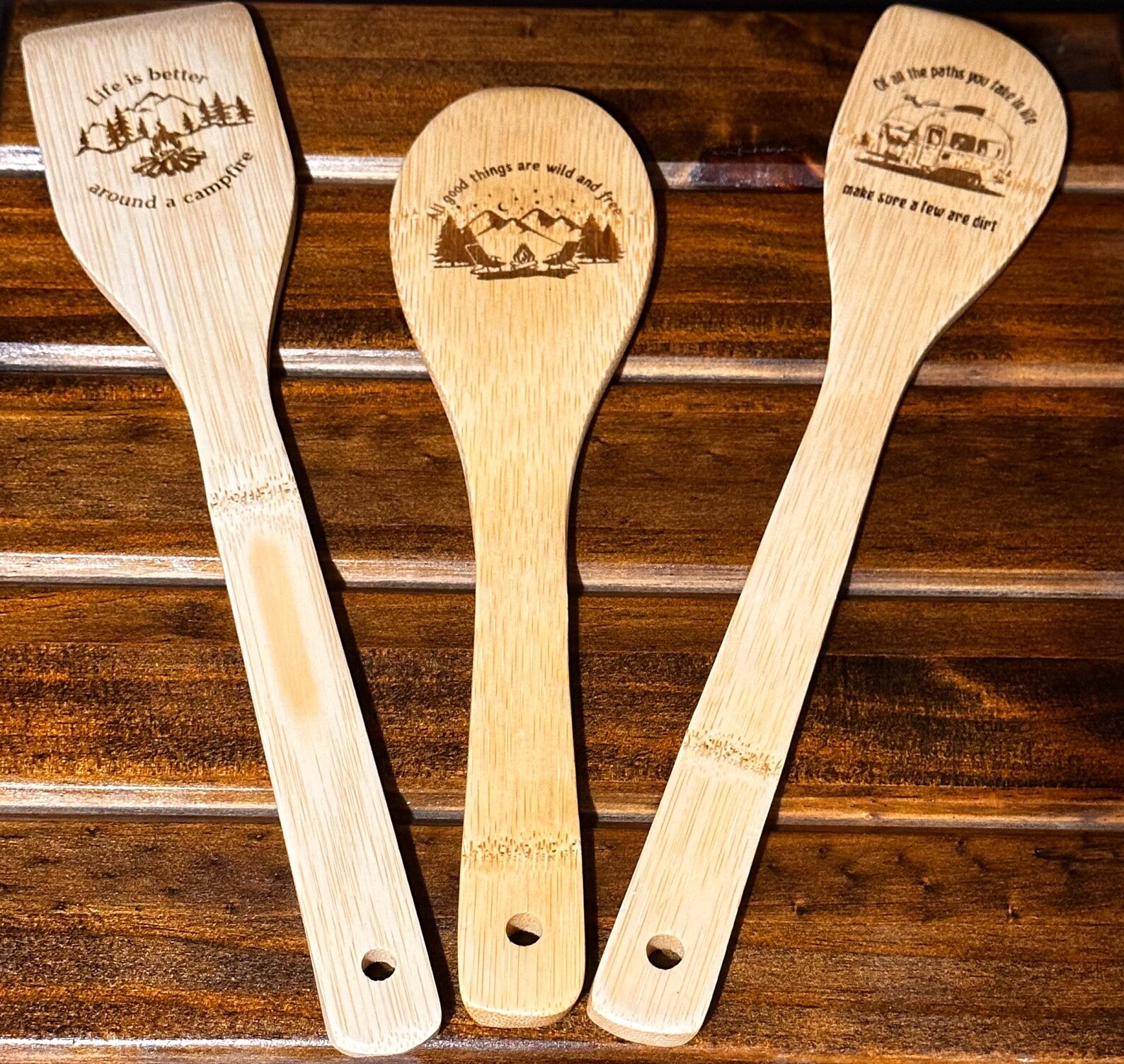 Set 3 Wood Spoons for the Camper in Your Life|customize Them to Add a ...