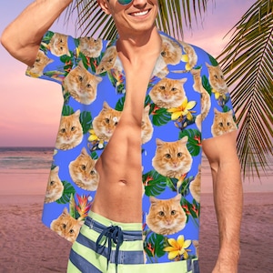 Custom Photo Print Hawaiian Shirt Set for Pet and Owner - Matching Outfits for Human and their BFF Pets, Stylish, Fashionable, Fun