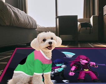 Conjunto de ropa para mascotas de Deltarune, camiseta para perro pequeño y gorro de Ralsei, estilo gamer, camiseta de anime para tu mejor amigo.