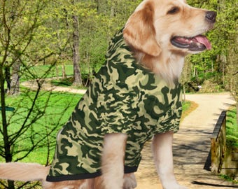 Camo-Paw-ged Dog Hoodie in Green Camouflage - Pun Gift for Dog Lovers, Hide in Plain Sight while strolling with BFF or Dog park