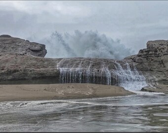 Västkust, solnedgång, strand, badrum, utsikt, sand, vattenrev