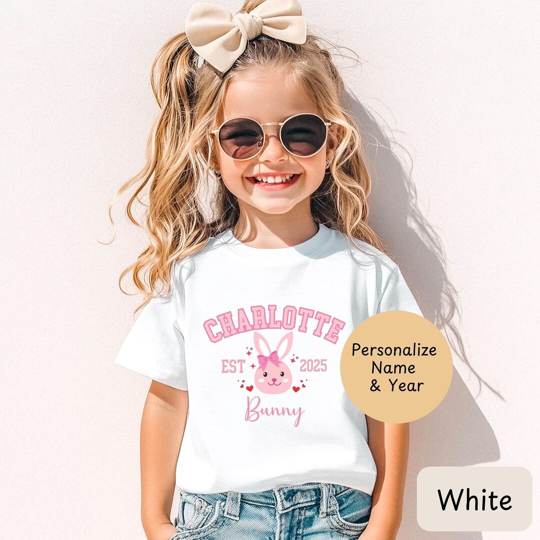 Personalized Girls Easter Bunny Shirt, Kid Easter Shirt, Kid Easter ...
