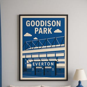 Goodison Park Everton Stadium Digital Print | Football Wall Art | Gift for Everton FC Fan | Printable Poster for Office or Bedroom