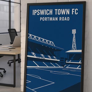 Ipswich Town FC Portman Road Stadium Digital Print | Ipswich Football Wall Art | ITFC Poster | Gift for Ipswich Fans | Instant Download