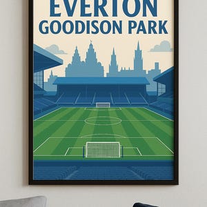 Everton Goodison Park Print: Liverpool Skyline Football Poster (Digital Download)