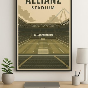 Allianz Stadium Vintage Print: Juventus Football Art (Digital Download