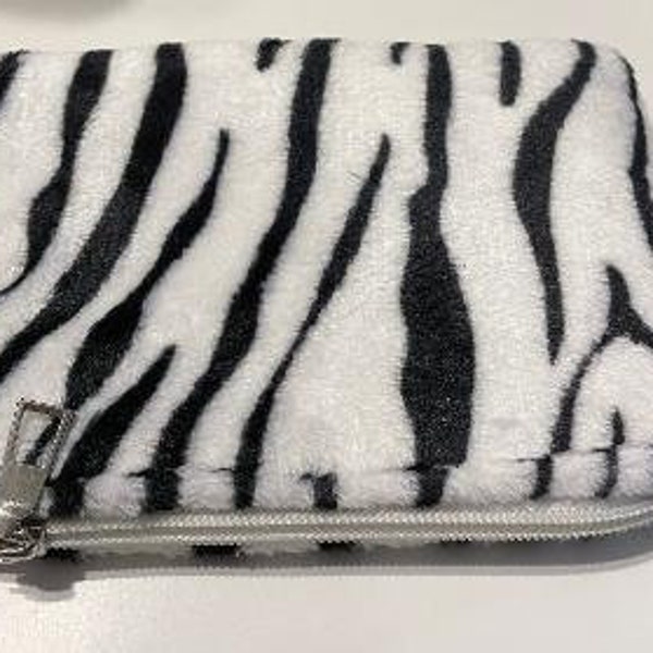 Zebra Print Zippered Make up Bag | Zipper | Coin | Purse | Make up Bag |