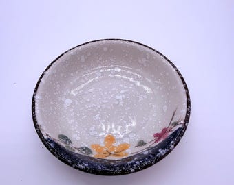 Glass Magnetic Needle Bowl | Floral Sewing Tray for Pins, Quilting, Stitching