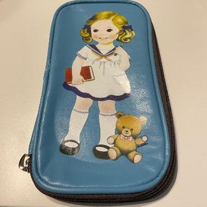 Pencil Case Make up Bag Lot of Pockets Inside Retro Vintage Small Clutch Wallet Coin Purse for Change
